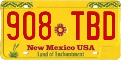 NM license plate 908TBD