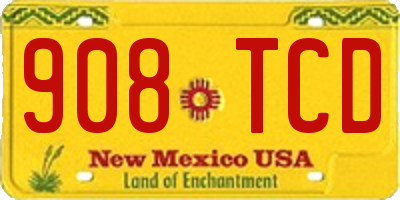 NM license plate 908TCD