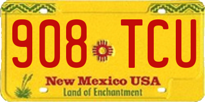 NM license plate 908TCU