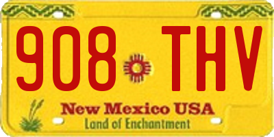 NM license plate 908THV