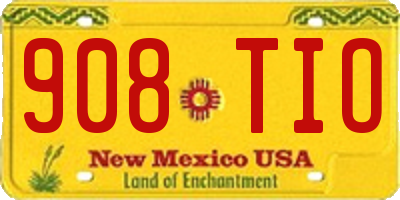 NM license plate 908TIO