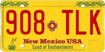 NM license plate 908TLK
