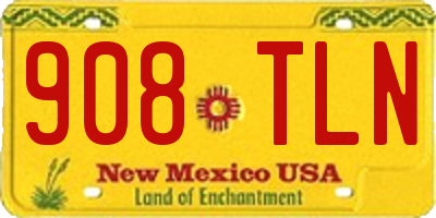 NM license plate 908TLN