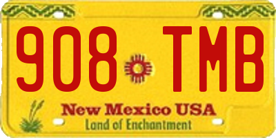 NM license plate 908TMB