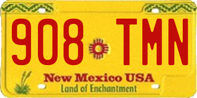 NM license plate 908TMN