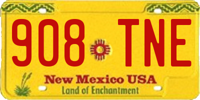 NM license plate 908TNE