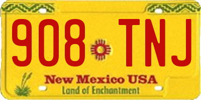 NM license plate 908TNJ
