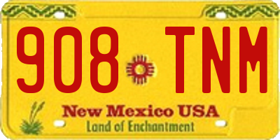NM license plate 908TNM