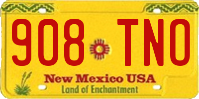 NM license plate 908TNO