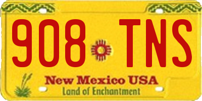 NM license plate 908TNS