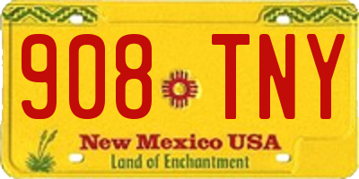 NM license plate 908TNY
