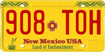 NM license plate 908TOH