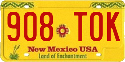 NM license plate 908TOK