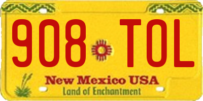 NM license plate 908TOL