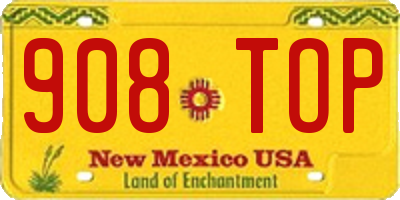 NM license plate 908TOP