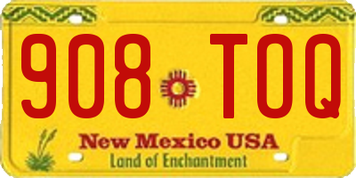 NM license plate 908TOQ