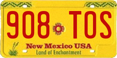 NM license plate 908TOS