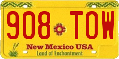 NM license plate 908TOW