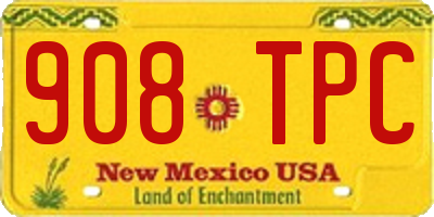 NM license plate 908TPC