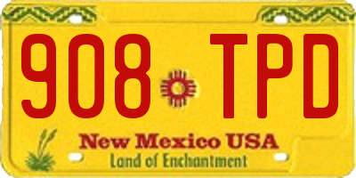 NM license plate 908TPD