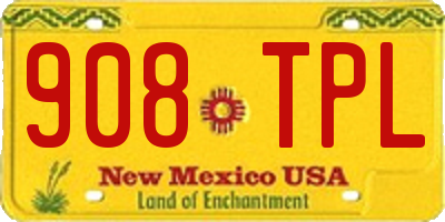 NM license plate 908TPL