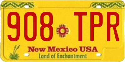 NM license plate 908TPR