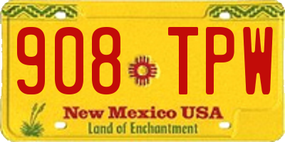 NM license plate 908TPW