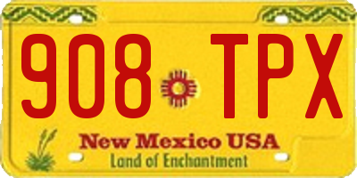 NM license plate 908TPX
