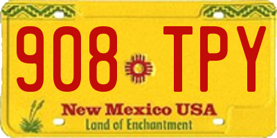 NM license plate 908TPY