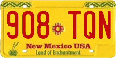NM license plate 908TQN