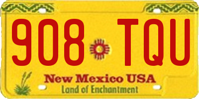 NM license plate 908TQU