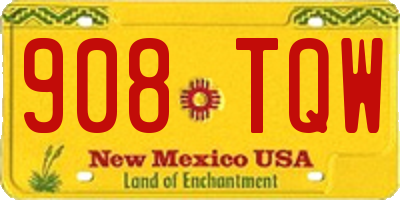 NM license plate 908TQW