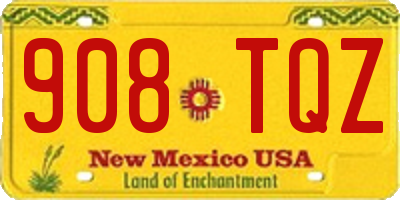 NM license plate 908TQZ