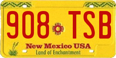 NM license plate 908TSB
