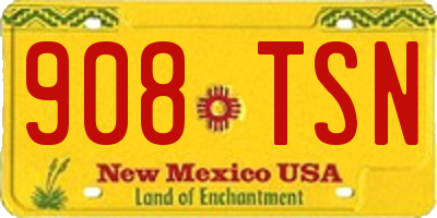 NM license plate 908TSN