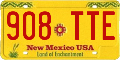 NM license plate 908TTE