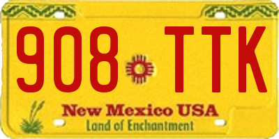 NM license plate 908TTK