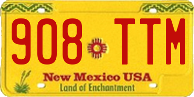 NM license plate 908TTM
