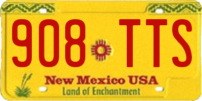 NM license plate 908TTS