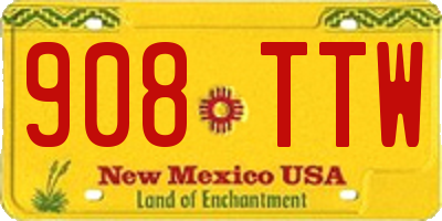 NM license plate 908TTW