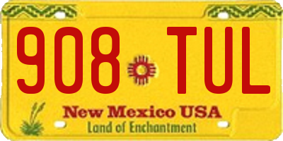 NM license plate 908TUL