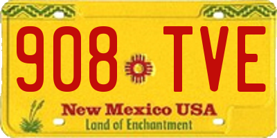 NM license plate 908TVE
