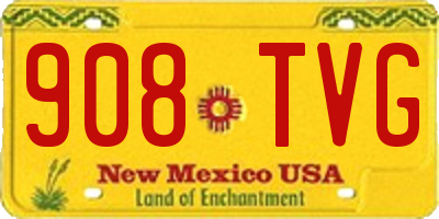 NM license plate 908TVG