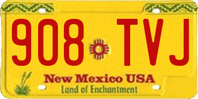 NM license plate 908TVJ