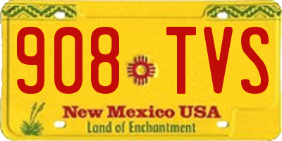NM license plate 908TVS
