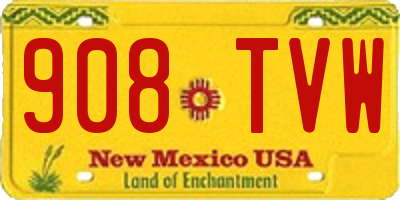 NM license plate 908TVW