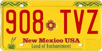 NM license plate 908TVZ