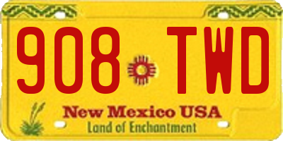 NM license plate 908TWD