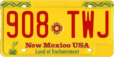 NM license plate 908TWJ