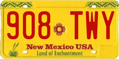 NM license plate 908TWY